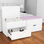 Puff Baú Sapateira 1 Gaveta Pu2051 Branco/tecido 408 - Tecno