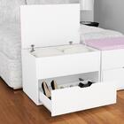 Puff Baú Sapateira 1 Gaveta Pu2051 Branco/tecido 408 - Tecno