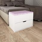 Puff Baú Sapateira 1 Gaveta Pu2051 Branco/tecido 408 - Tecno