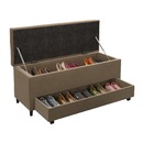 Puff Baú Sapateira Casal 138x50x48 Cm - Moveis Digital - Sued