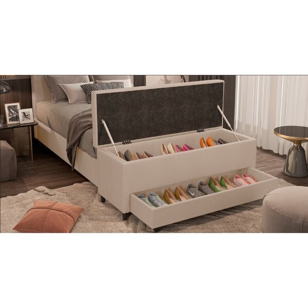 Puff Baú Sapateira Casal 138x50x48cm Móveis Digital Corano Be