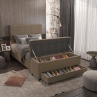 Puff Baú Sapateira Casal 138x50x48cm Móveis Digital Suede Are