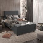 Puff Baú Sapateira Casal 138x50x48cm Móveis Digital Suede Cin