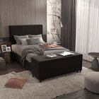 Puff Baú Sapateira Casal 138x50x48cm Móveis Digital Suede Mar