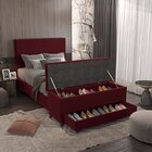 Puff Baú Sapateira Casal 138x50x48cm Móveis Digital Suede Ver