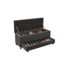 Puff Baú Sapateira Queen 158x50x48cm Móveis Digital Suede Cin