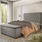 Puff Baú Sapateira Recamier Casal Londres 140 Cm Veludo  Velu