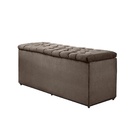 Puff Baú Sapateira Recamier Queem 160 Cm Suede  Suede Marrom