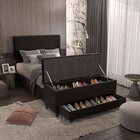 Puff Baú Sapateira Solteiro 88x50x48cm Móveis Digital Suede M