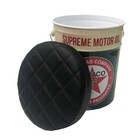 Puff Baú Tambor Redondo 42x30x30 Texaco Supreme Motor Preto