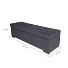 Puff Baú Vanessa Cinza 140 Cm