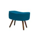 Puff Belize Pés Palito Veludo Azul G15 - Gran Belo