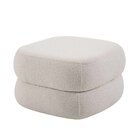 Puff Biscuit Boucle 38 Cm X 58 Cm Pés De Madeira Off White
