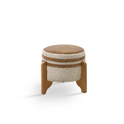 Puff Caleb Decorativo Em Veludo Tripé Madeira Resistente