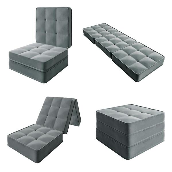 Puff Cama Decorativo Quadrado Dobrável 77x190x18cm Camila Vel