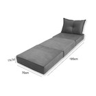 Puff Cama Dobrável 1 Travesseiro No Tecido Suede Quinto Sono