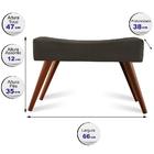 Puff Cama Inbox Aluna Retangular Com Pés Em Madeira Maciça Te