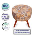 Puff Cama Inbox Bagdade Redondo Com Pés Em Madeira Maciça Tec