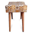 Puff Cama Inbox Bagdade Retangular Com Pés Em Madeira Maciça