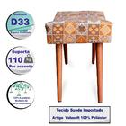 Puff Cama Inbox Bagdade Retangular Com Pés Em Madeira Maciça