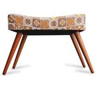 Puff Cama Inbox Bagdade Retangular Com Pés Em Madeira Maciça