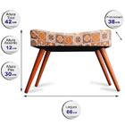 Puff Cama Inbox Bagdade Retangular Com Pés Em Madeira Maciça