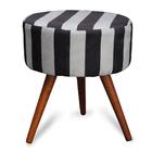 Puff Cama Inbox Hamburgo Redondo Com Pés Em Madeira Maciça Te