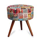 Puff Cama Inbox Las Vegas Redondo Com Pés Em Madeira Maciça T