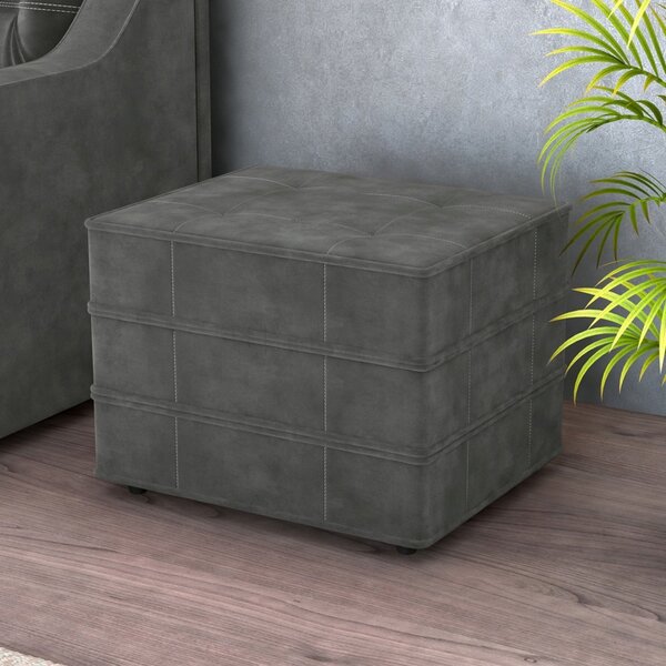 Puff Cama Para Sala De Estar Camila Light Cinza