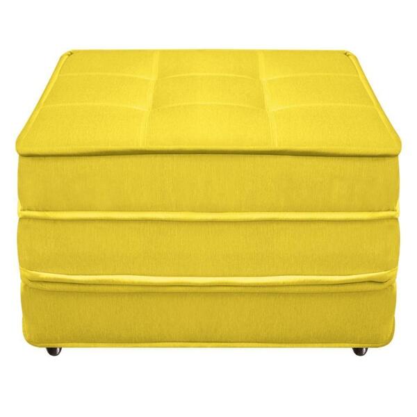 Puff Cama Solteiro Dobrável Camilla Veludo Amarelo - Global