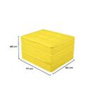 Puff Cama Solteiro Dobrável Camilla Veludo Amarelo - Global