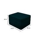 Puff Cama Solteiro Dobrável Camilla Veludo Masserati Azul - G