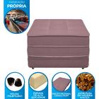 Puff Cama Solteiro Dobrável Camilla Veludo Rosê - Global