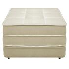 Puff Cama Solteiro Dobrável Camilla Veludo Slim Bege - Global