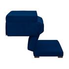 Puff Cama Solteiro Lucia Suede D05 Azul Marinho - Mpozenato