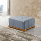 Puff Canadá Quadrado Em Linho Sofatec