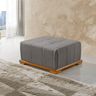 Puff Canadá Quadrado Em Linho Sofatec