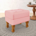 Puff Canis / Couro Rosa Bebê