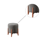 Puff Capricho Cinza Redondo Bnn Decor