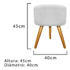 Puff Carol Palito Mel Suede Branco - Amarena Móveis