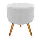 Puff Carol Palito Mel Suede Branco - Amarena Móveis
