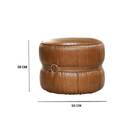 Puff Chicago Em Couro Legítimo Cappuccino Tana Decor