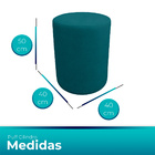 Puff Cilindro Live Para Sala E Quarto Suede Azul Turquesa - J