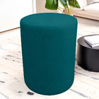 Puff Cilindro Live Para Sala E Quarto Suede Azul Turquesa - J