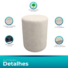 Puff Cilindro Live Para Sala E Quarto Suede Bege - Jylcrom