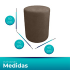 Puff Cilindro Live Para Sala E Quarto Suede Capuccino - Jylcr