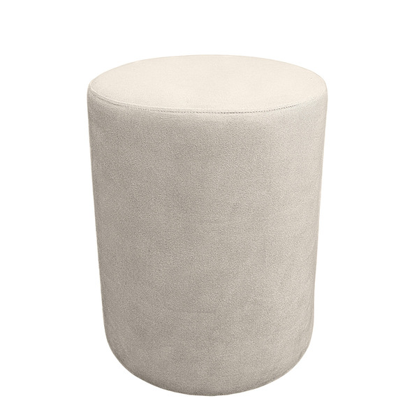Puff Cilindro Live Para Sala E Quarto Suede - Jylcrom - Bege