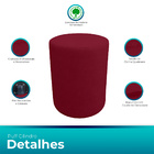 Puff Cilindro Live Para Sala E Quarto Suede - Jylcrom - Verme