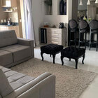 Puff Closet Multiuso Pequeno Madeira Maciça Imbuia E Branco L