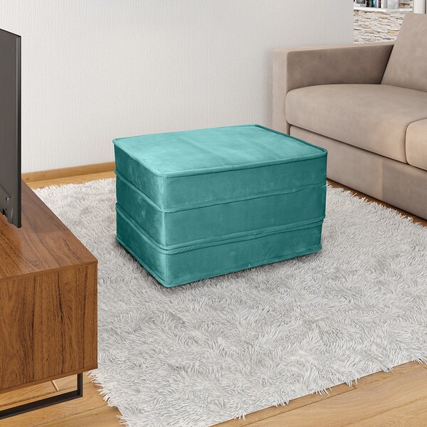 Puff Colchão Dobrável Grand Puff Verde Veludo Matrix